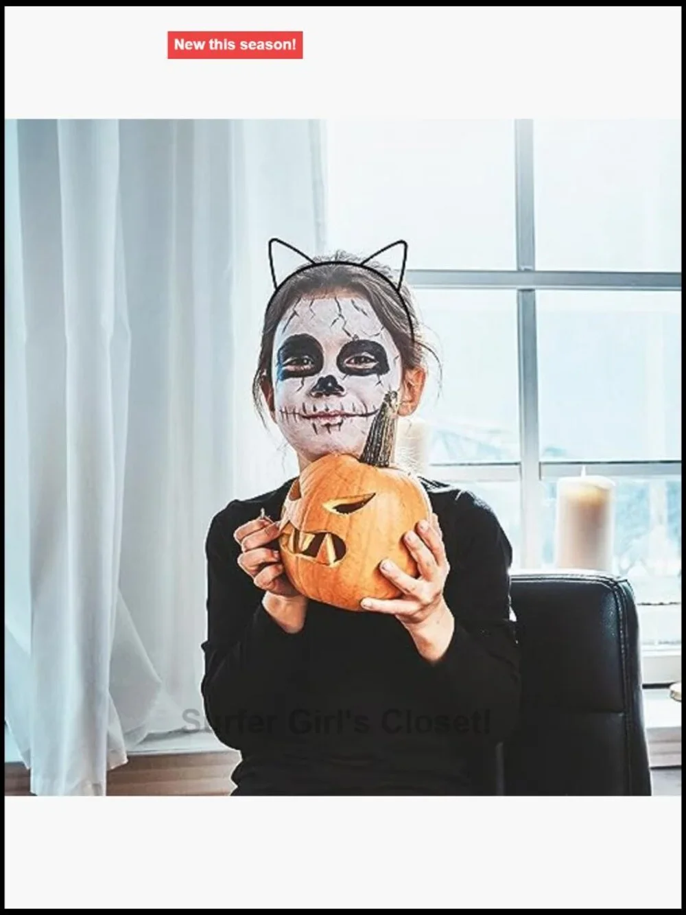 Black Cat Ears Headband Halloween Cosplay Costume Accessory Women Girls